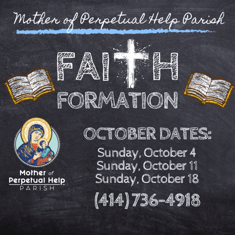 Faith Formation October Dates